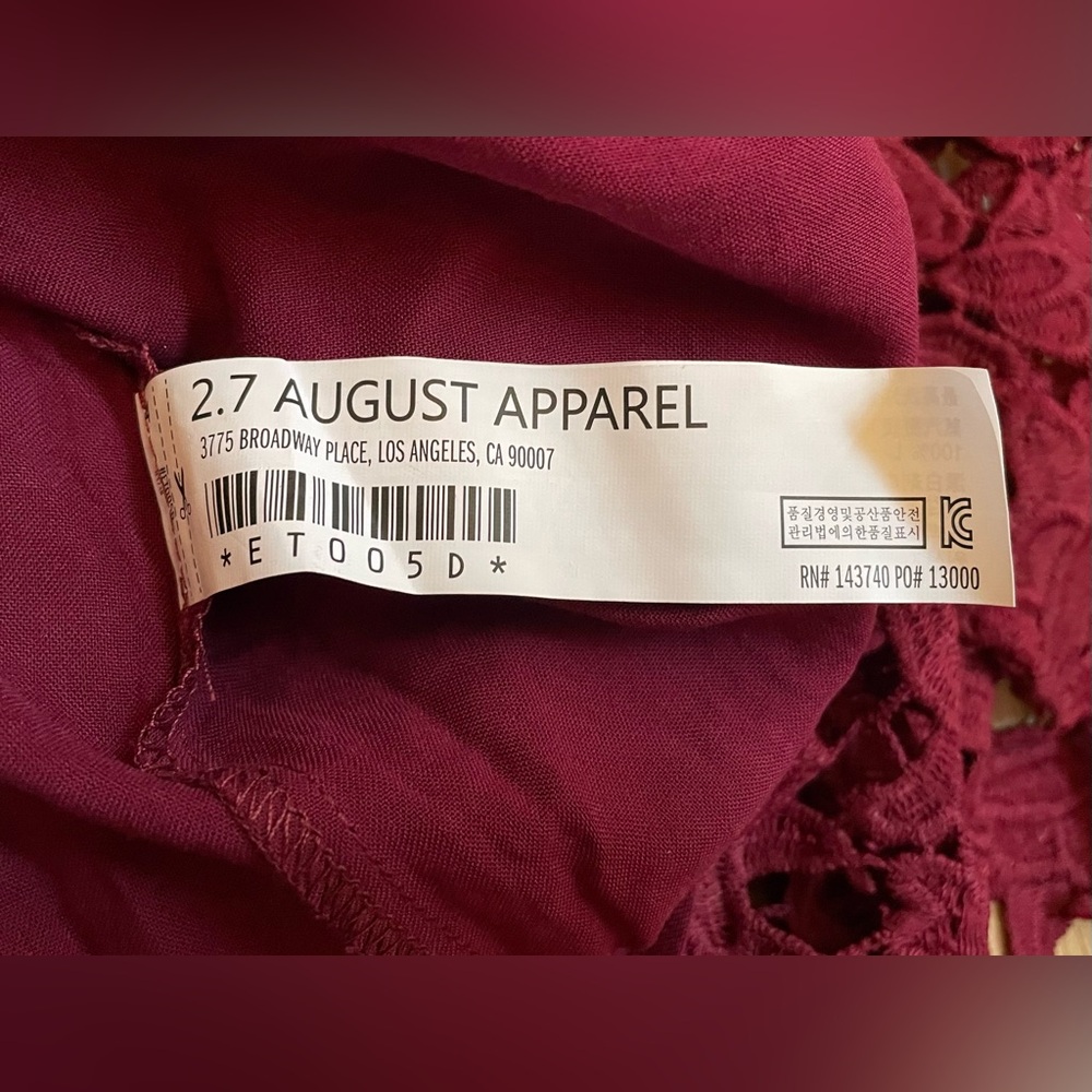 New NWT Endless Rose burgundy red lace midi dress XS spaghetti straps $100 - Picture 9 of 14